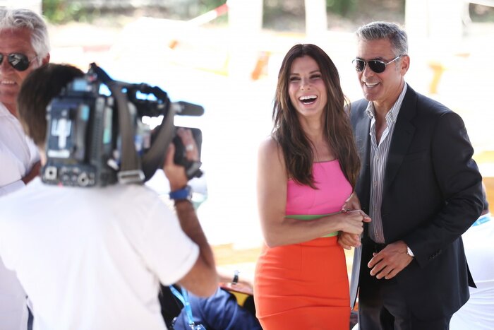 Джордж Клуни и Сандра Буллок представили фильм «Гравитация»