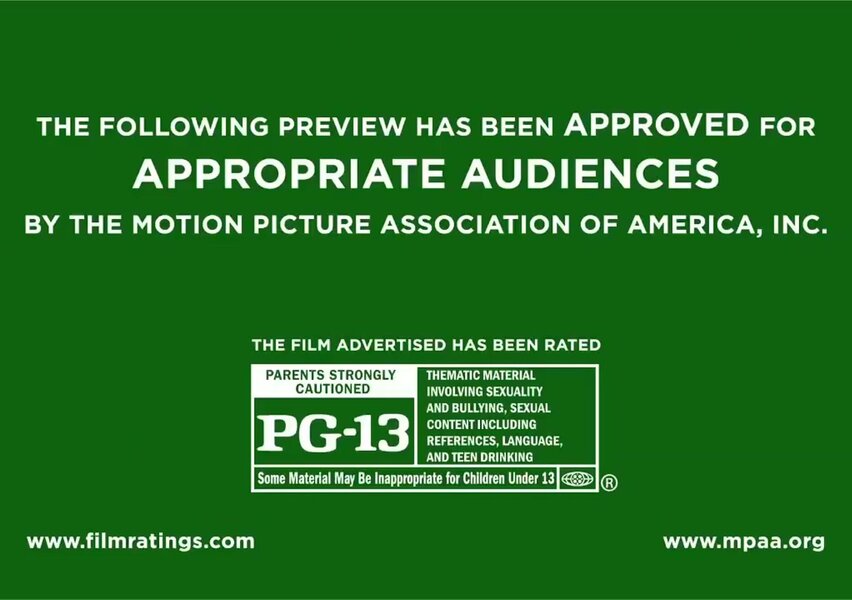 Appropriate audiences. G MPAA. The following Preview has been approved for all audiences PG.