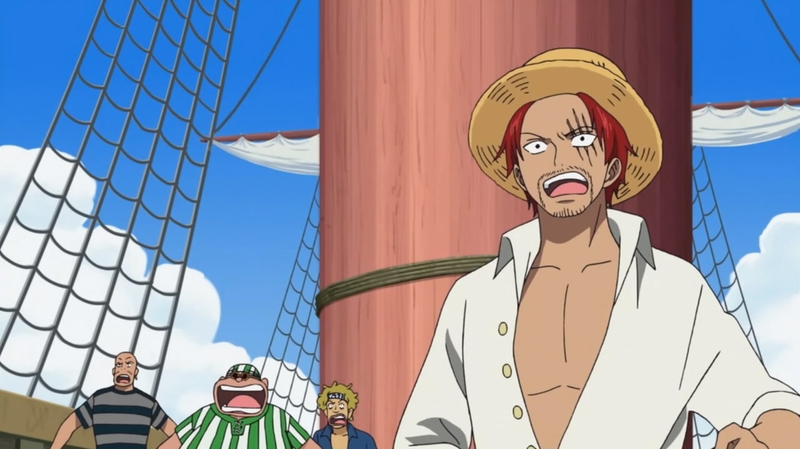 One piece episode. Шанкс Ван Пис. Шанкс Ван Пис арт. Шанкс Рейли Роджер. Шанкс Ван Пис злой.